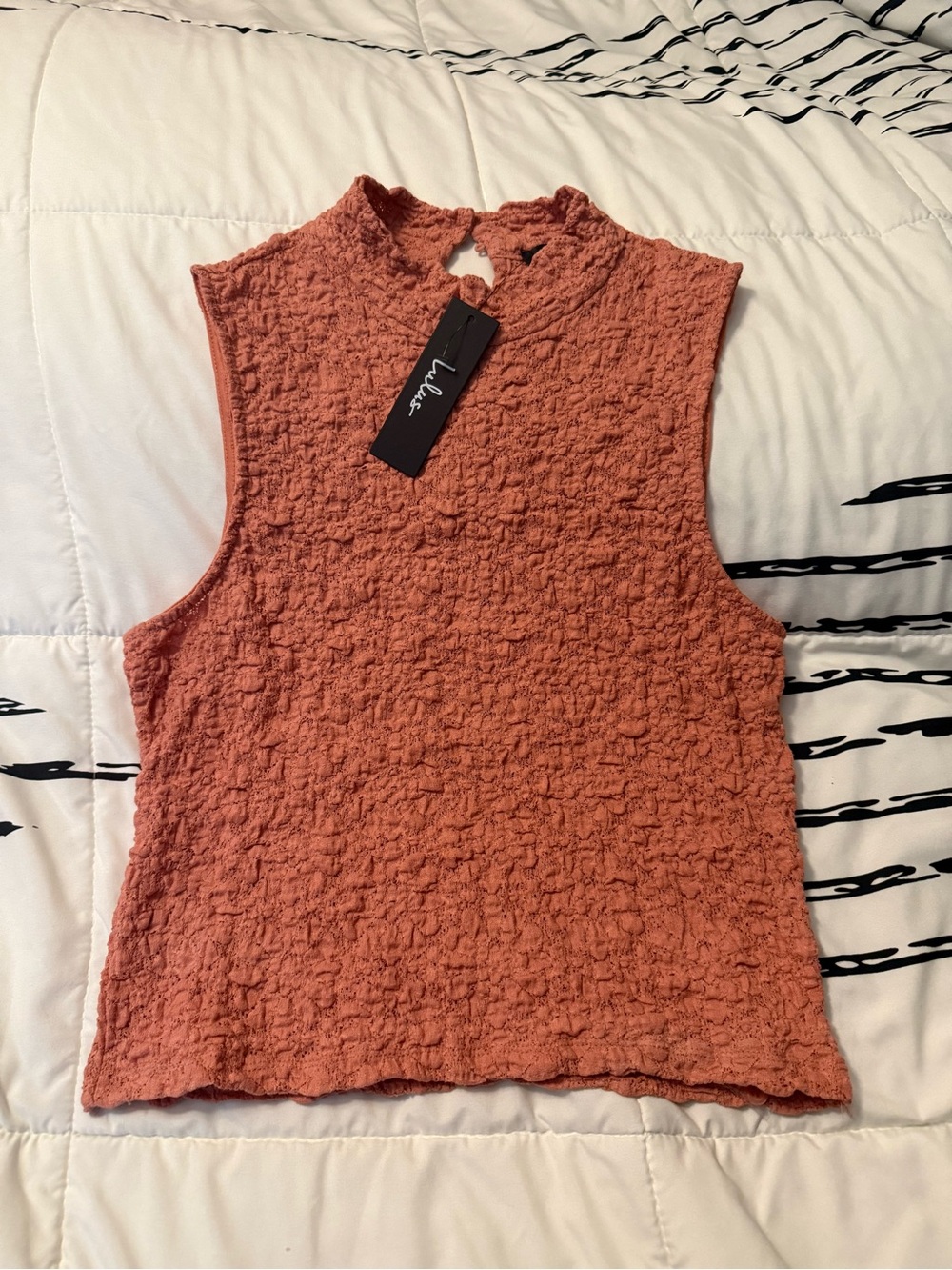 Lulu's Sleeveless Mock Neck Crop Top - Rose/Blush